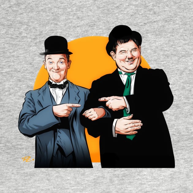 Laurel and Hardy - An illustration by Paul Cemmick by PLAYDIGITAL2020